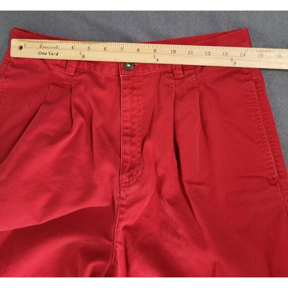 VTG LIZ CLAIBORINE LIZSPORT Women's SZ 12 Red Pleated Walking Shorts High Waist - Picture 3 of 7